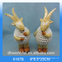 Ovelhas de cerâmica criativa estatueta, cerâmica decoração de ovinos, ovelhas de cerâmica statu